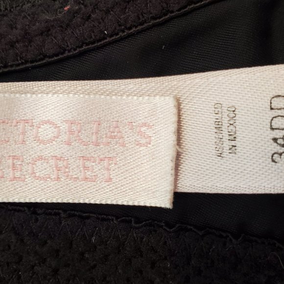 S/2! 34DD VTG Victoria's Secret Black & Silver-Grey Satin and Lace Bras … - Picture 7 of 10